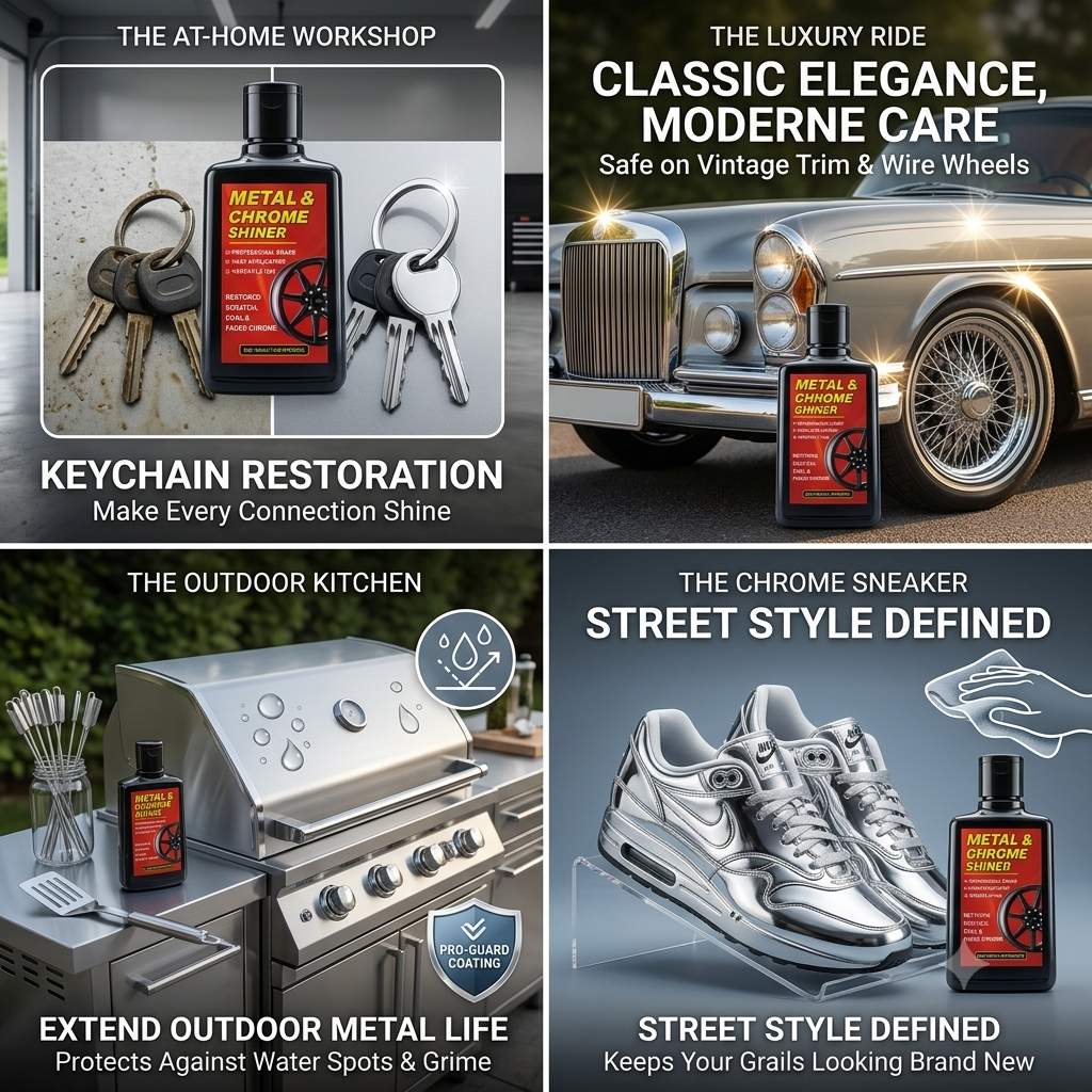 Chrome Polish For Car and Bikes | Metal Polish for Chrome, Copper, Brass, Bronze, Nickel, and Stainless Steel | All Metal Cleaner | Rust Remover, Polisher & Protectant